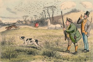 Mr. Jogglebury Crowdey med sin hund og sin pistol, c1860