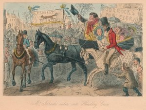Mr. Jorrocks går ind i Handley Cross, 1854 af John Leech