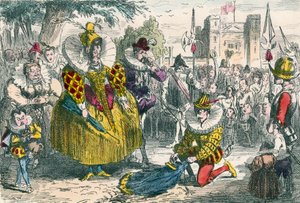 Dronning Elizabeth og Sir Walter Raleigh af John Leech