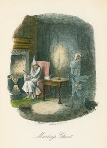 Scene fra A Christmas Carol af Charles Dickens, 1843