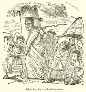 Skoledrenge, der prygler Skolemesteren af John Leech