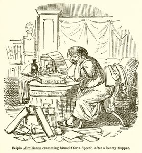 Scipio Aemilianus propper sig til en tale efter en solid nadver af John Leech