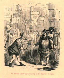 Sir Thomas Wyatt overgiver sig til Sir Maurice Berkeley, 1897. af John Leech
