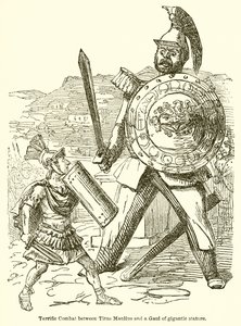 Fantastisk kamp mellem Titus Manlius og en galak af gigantisk statur af John Leech