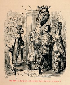 Hertugen af Bourgogne introducerer dronning Isabella for Henrik V, c1860, c1860 af John Leech