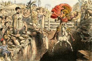 Den galante Curtius springer ud i kløfterne af John Leech