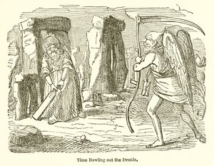 Time Bowling Out the Druids af John Leech