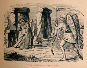 Time Bowling out the Druids, c1860, 1860 af John Leech