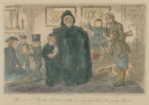 Hvem er jeg! Jeg er denne hers elskerinde - og dette er den unge væbner af John Leech