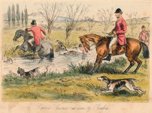 Kaptajn Spurrier skåret ned af Romford, 1865. Kunstnere: John Leech, Hablot Knight Browne. af John Leech and Hablot Knight Browne