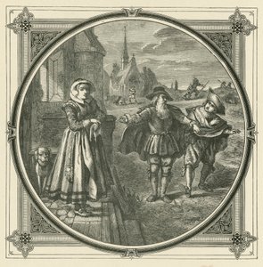 Med uvillige hunde er det svært at fange harer (gravering) af John Leighton