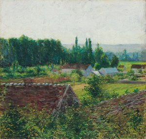 Bondehuse i Giverny, ca. 1890 af John Leslie Breck