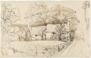 Et bondehus i Shoreham af John Linnell
