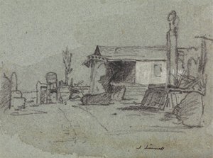 En scene i Edgware Road, London af John Linnell