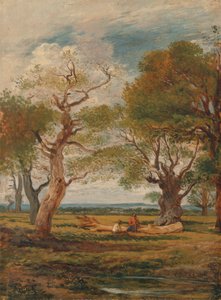 Landskab med figurer af John Linnell
