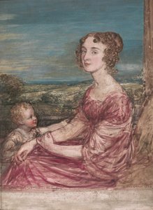 Mrs. William Wilberforce og barn af John Linnell