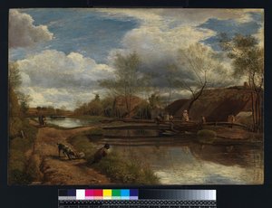 The River Kennet, nær Newbury, 1815 (olie på lærred lagt på panel) af John Linnell