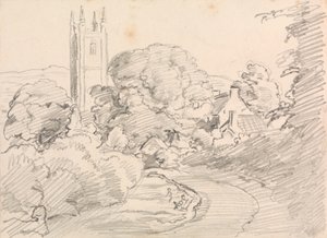 Widecombe Village af John Linnell