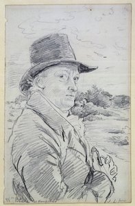 William Blake iført en hat, (indskrift: Wm Blake at Hampstead) c.1825 (blyant)