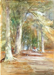 Huntsman in a Clearing (akvarel og kropsfarve på papir) af John MacWhirter