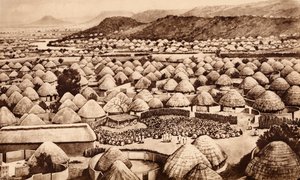 Mochudi, Bechuanaland (litografi) af John Macfarlane