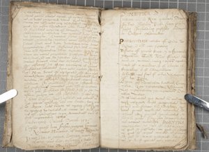 Forelæsningsnoter om dialektik, ca. 1584-86 (pen og blæk på papir i indbundet bind) af John Malcolm
