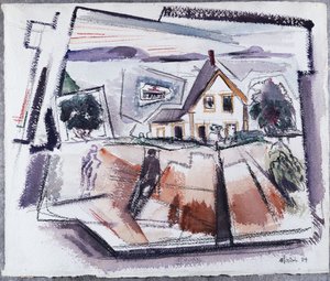 Deer Isle, Stonington, nr. 10, Maine (akvarel og blyant på papir)