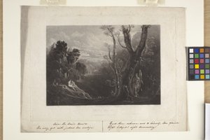 Satan betragter Adam og Eva i Paradis (mezzotinte) af John Marin