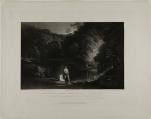 Adam og Eva hører den Almægtiges dom, fra illustrationer af Bibelen af John Martin