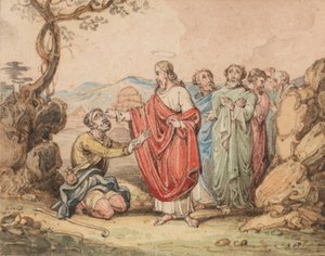 Kristus helbreder en blind mand af John Martin