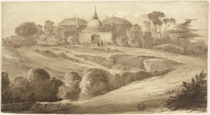 Fantastisk orientalsk landskab af John Martin