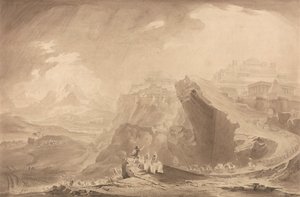 Joshua befaler solen at stå stille af John Martin