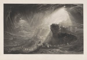 Joshua befaler solen at stå stille, bevis før teksten af John Martin