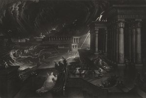 Syvende plage, ca. 1824 (mezzotint) af John Martin