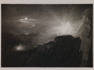 The Angels Guarding Paradise at Night, illustration til "Paradise Lost" af John Milton, bog 4, linje 866 af John Martin