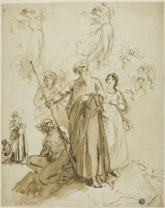 Originale studier til Shakespeares Stormen af John Massey Wright