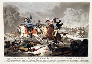 Bonapartes flugt fra slaget ved Krasnoi (Krasnoje) 1812 - Wright, John Massey (1777-1866) - 1814 - Akvatinte - 42,1x57,5 - Privat samling