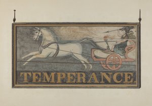 Værtshusskilt: Temperance, ca. 1940.