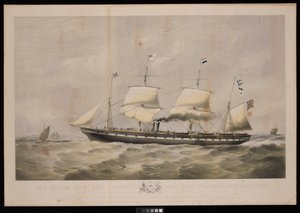 Dampskibet Great Britain... Rederi Gibbs  Co... Til folket i Storbritannien og Amerikas Forenede Stater er denne plade respektfuldt dedikeret... af John McGahey