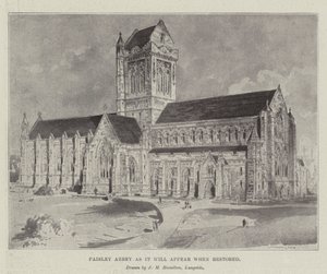 Paisley Abbey, som det vil se ud, når det er restaureret af John McLure Hamilton