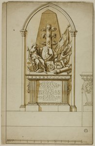 Design til et uudført begravelsesmonument for den første hertug af Marlborough af John Michael Rysbrack
