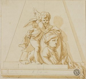 Foreløbig design til monument til digteren John Gay af John Michael Rysbrack