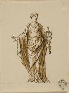 Stående allegorisk figur med Caduceus (fred?) af John Michael Rysbrack