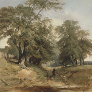 Et landskab med en rytter, ca. 1850 (olie på lærred)