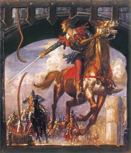 Robin Hood bliver jagtet af normanniske soldater af John Millar Watt
