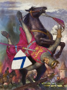 Vilhelm Erobrerens fald (gouache på papir)