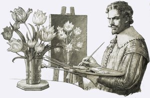Uidentificeret kunstner maler blomster af John Millar Watt