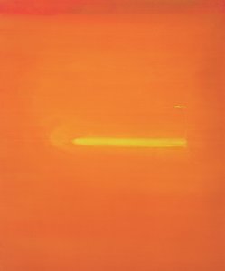 Orange interiør med figur, 2000 af John Miller