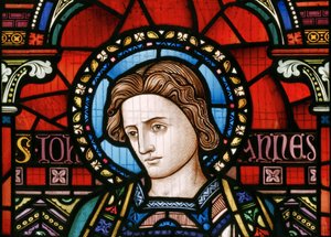Crick, East Window detalje, Lavers & Barraud, John Millner Allen (1827-1902), St John, 1863