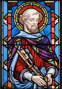 Sankt Peter, detalje fra Korsfæstelsen, 1861 (farvet glas)